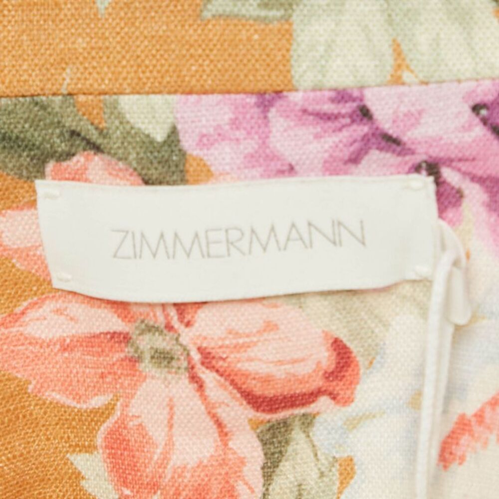 Zimmermann Brown Floral Print Linen Jumpsuit M - Picture 4 of 5